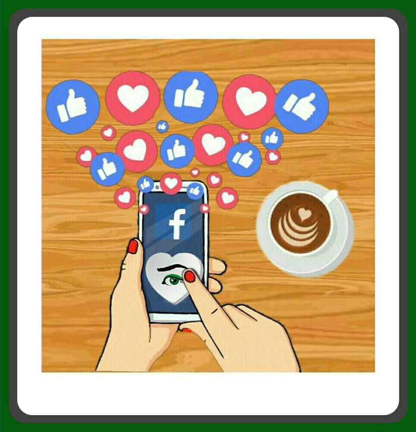 A hand holding a mobile phone with Facebook on the screen.