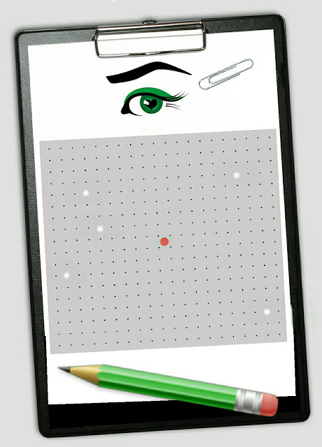 A depiction of what you see in a field test. Square grid and dots 