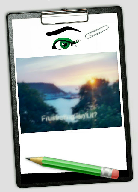 Picture of sunrise with blurred unfocused writing