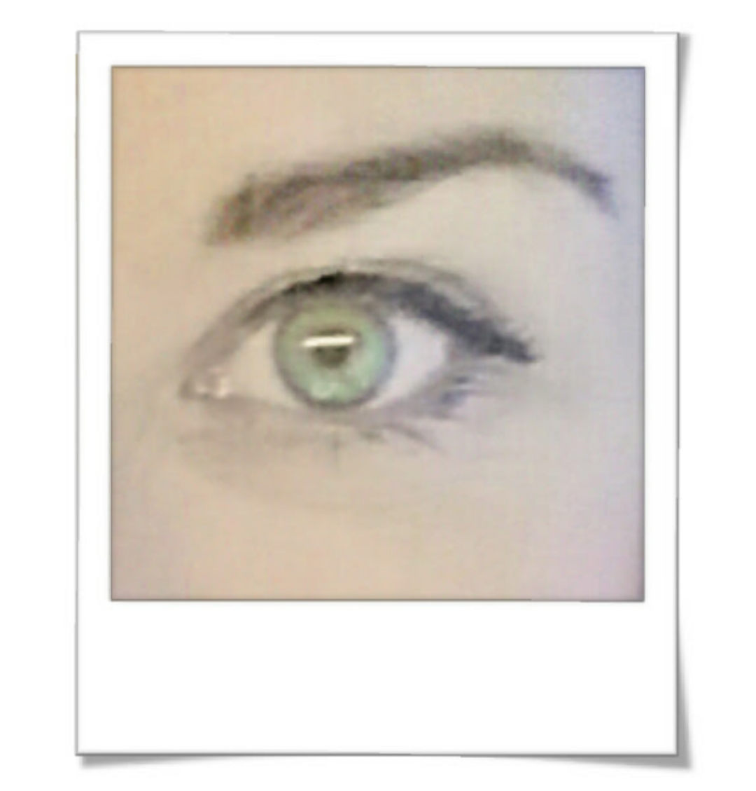 Close up of my green eye facing towards you. 