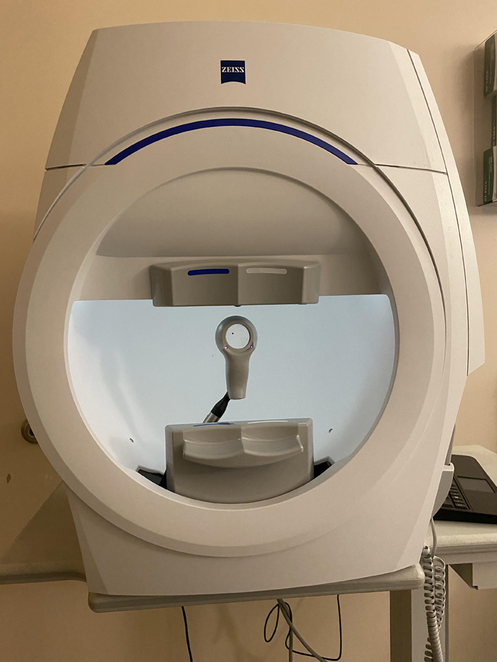 Picture of a Visual Field test machine. 