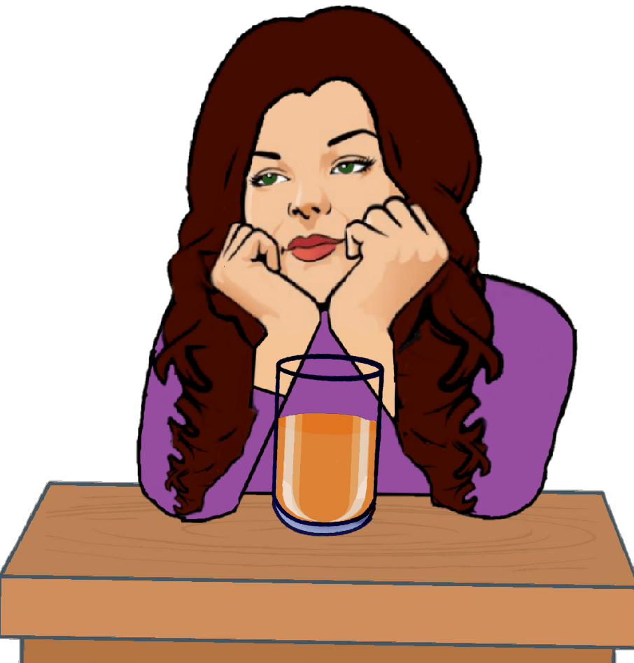 PICTURE DESCRIPTION Picture of myself in cartoon form looking sideways into the distance with hands resting on face.